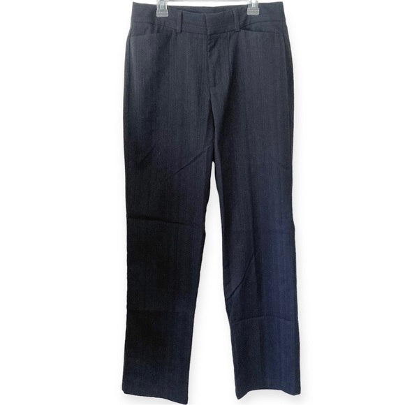 Dockers Metro Pant Ideal Fit Mid Rise Black Individual Size 6 Med Pinstripe Work - Picture 1 of 6